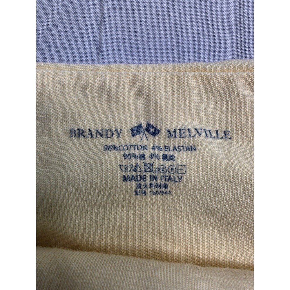 Brandy Melville Cropped Tube Top Women Small Creamy Yellow Stretch off Shoulder - Picture 5 of 5